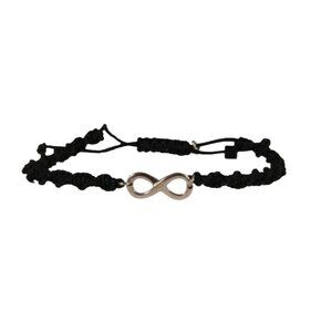 Tateossian London Rope Bracelet Black Silver Infinity Black Square Wristlet